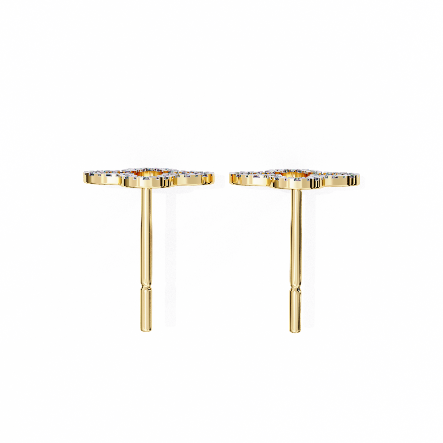 2 Carat Floral Stud Earrings