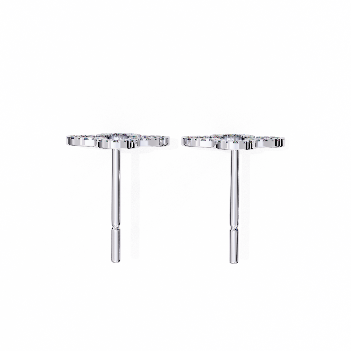 2 Carat Floral Stud Earrings