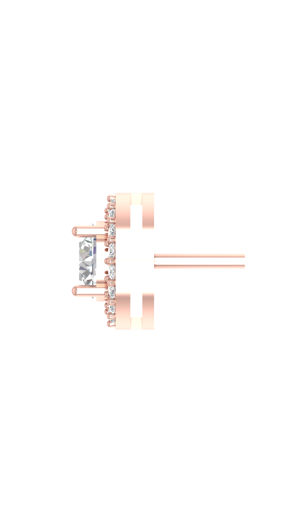 2ct to 8ct Round Halo Diamond Stud Earrings in 10k Gold