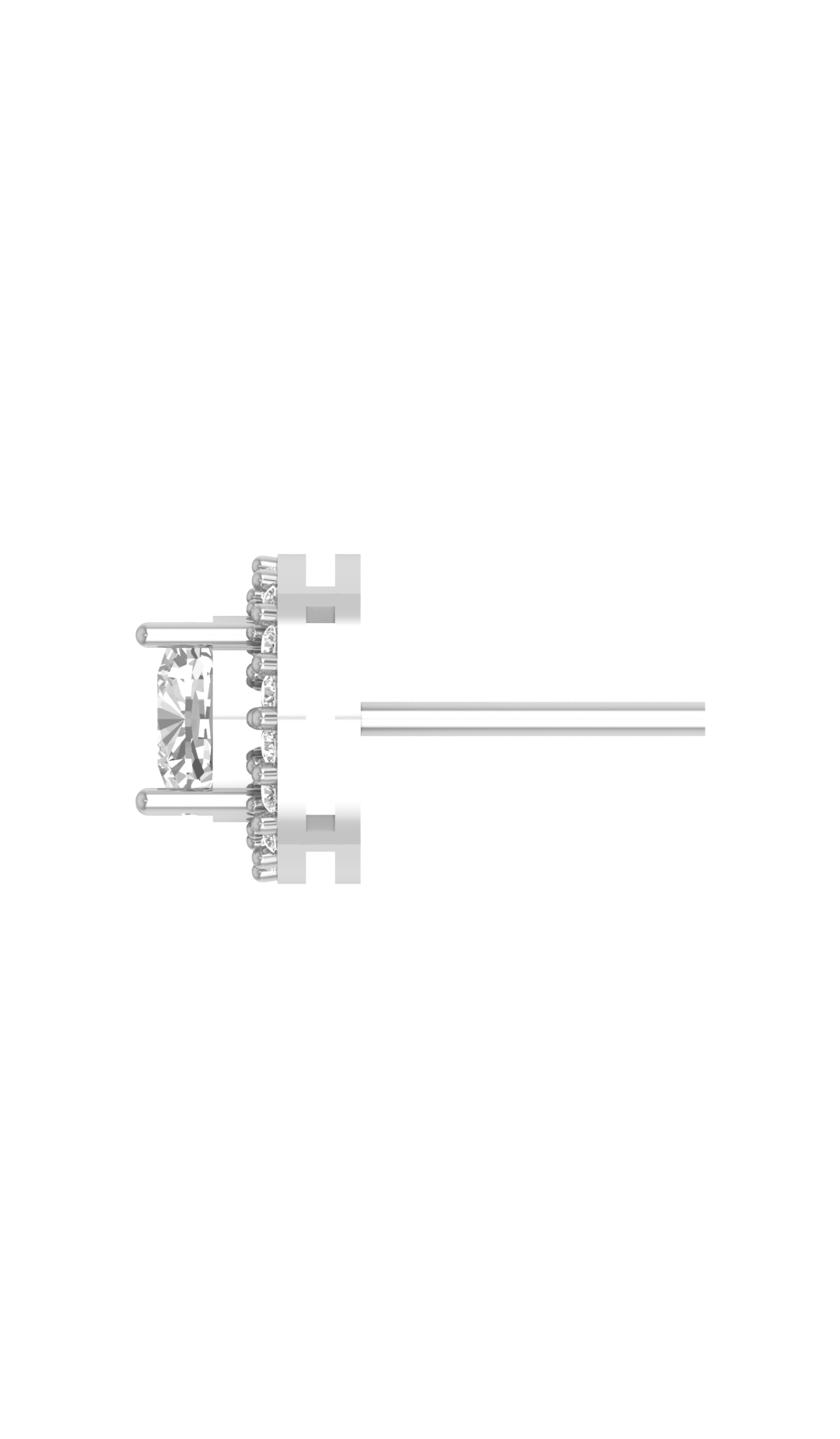 2 Carat Cushion Halo Diamond Earring Stud