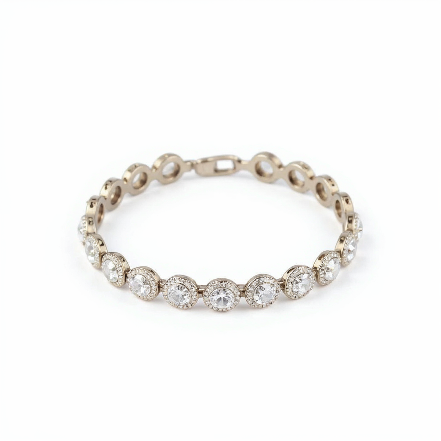 5 Ct to 20 Ct Halo Tennis Bracelet in 10k Gold
