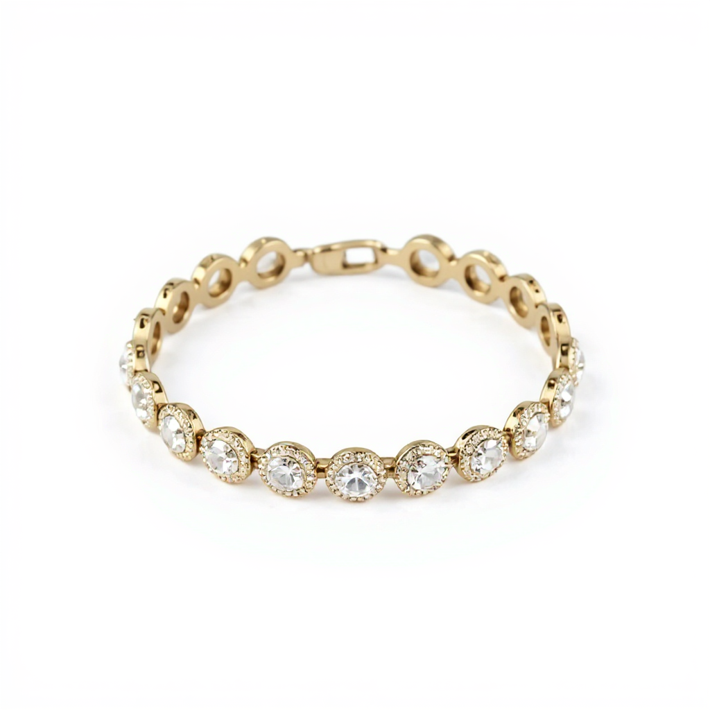 5 Ct to 20 Ct Halo Tennis Bracelet in 10k Gold