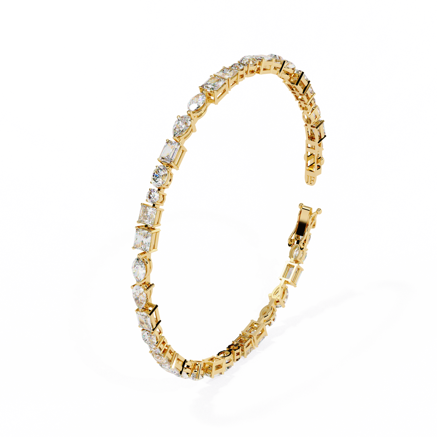 5 ct to 20 ct Mix Diamond Tennis Bracelet in 10k Gold