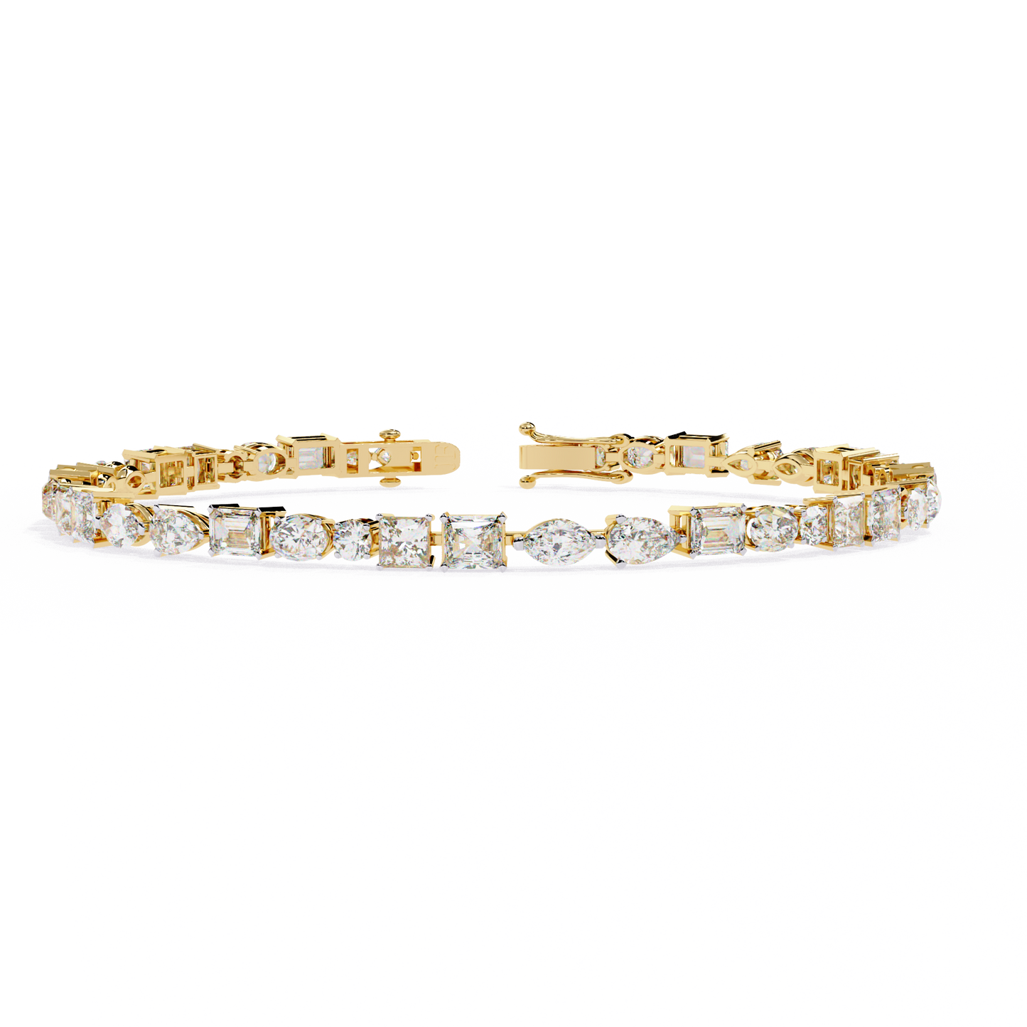 5 ct to 20 ct Mix Diamond Tennis Bracelet in 10k Gold