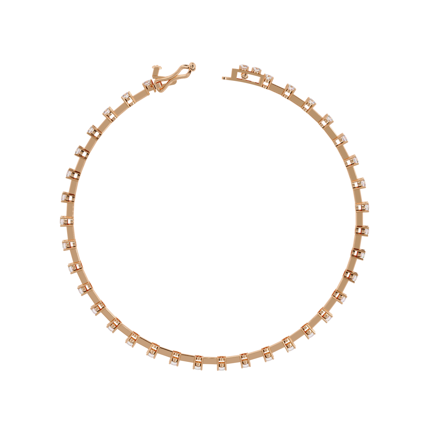 5 ct to 20 ct Slim Square Diamond Tennis Bracelet in 10k Gold