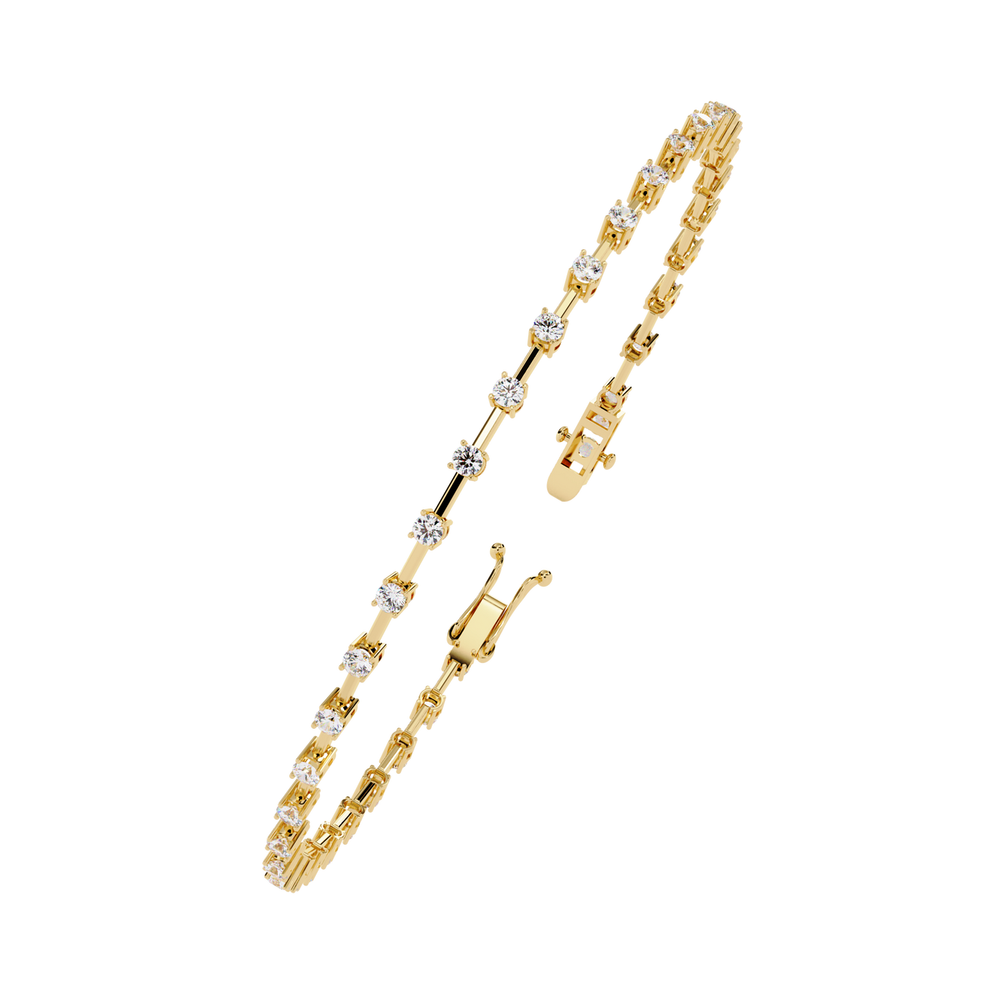 5 Carat Gold Radiant Diamond Tennis Bracelet in 10k Gold