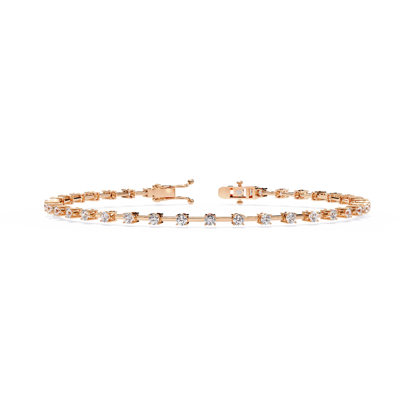 5 ct to 20 ct Slim Square Diamond Tennis Bracelet in 10k Gold