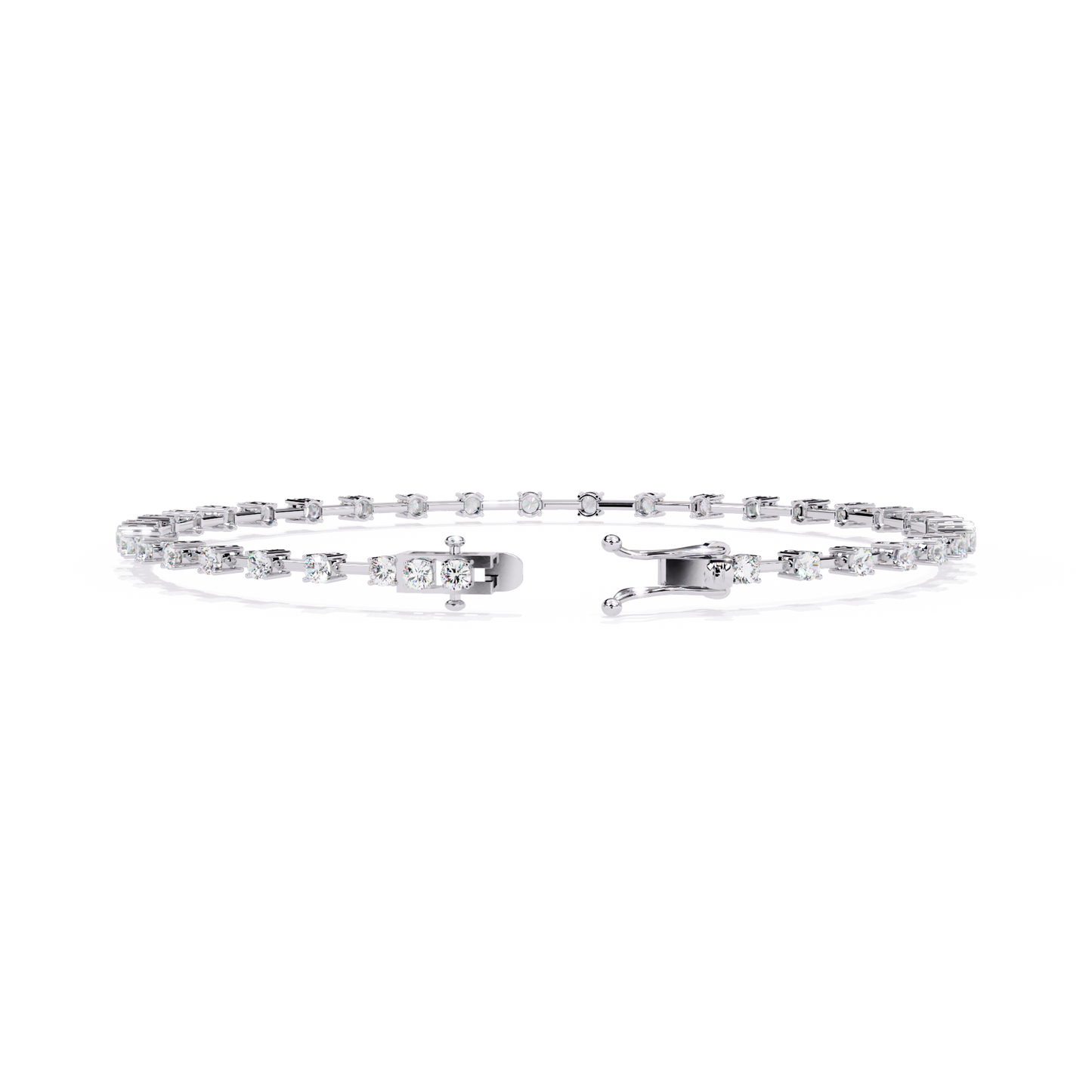 5 ct to 20 ct Slim Square Diamond Tennis Bracelet in 10k Gold