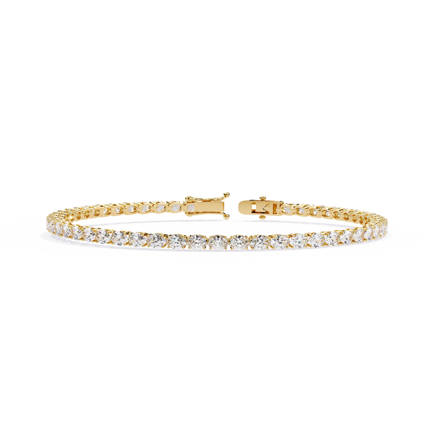 5 ct to 20 ct Slim Cushion Diamond Tennis Bracelet in 10k Gold