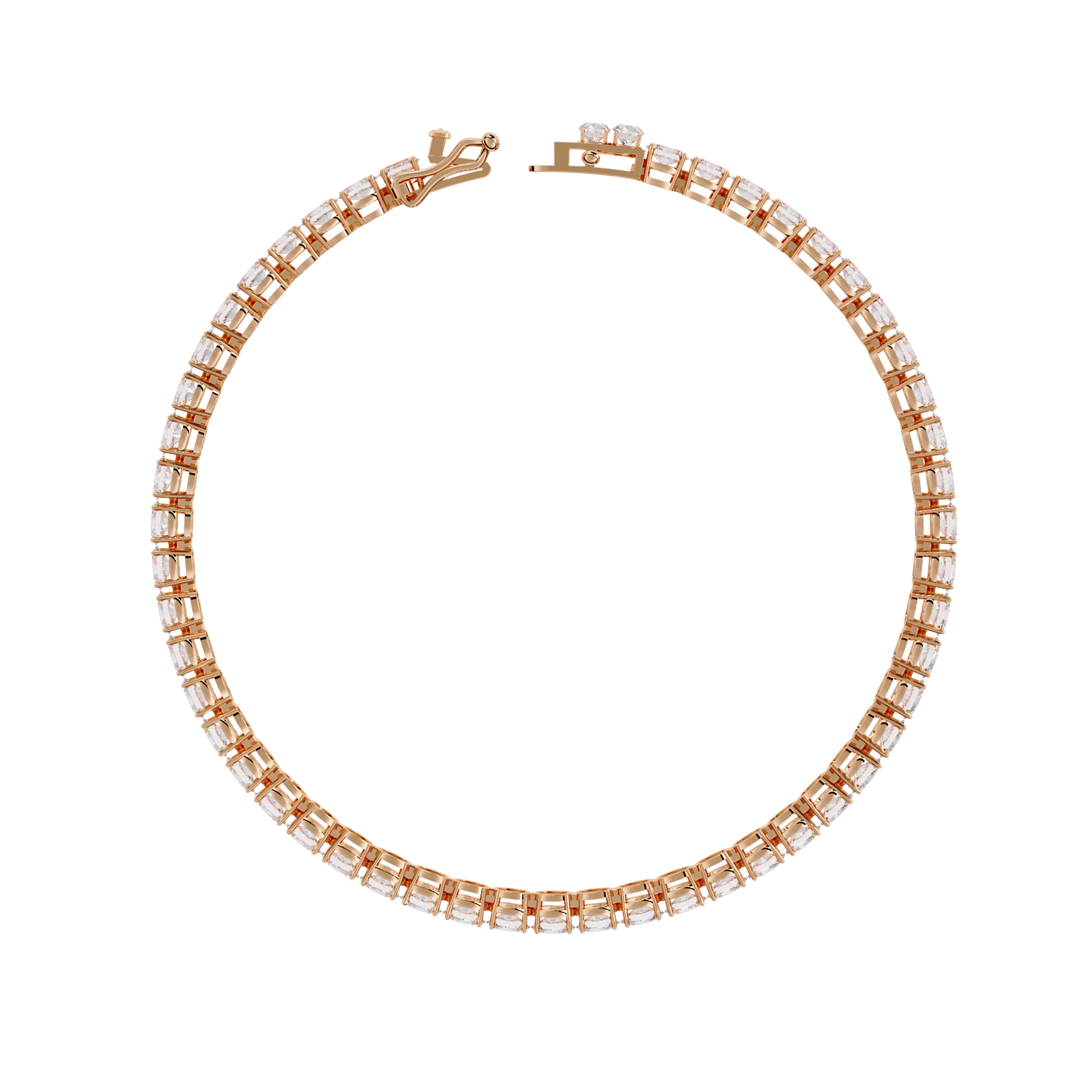 5 ct to 20 ct Slim Cushion Diamond Tennis Bracelet in 10k Gold