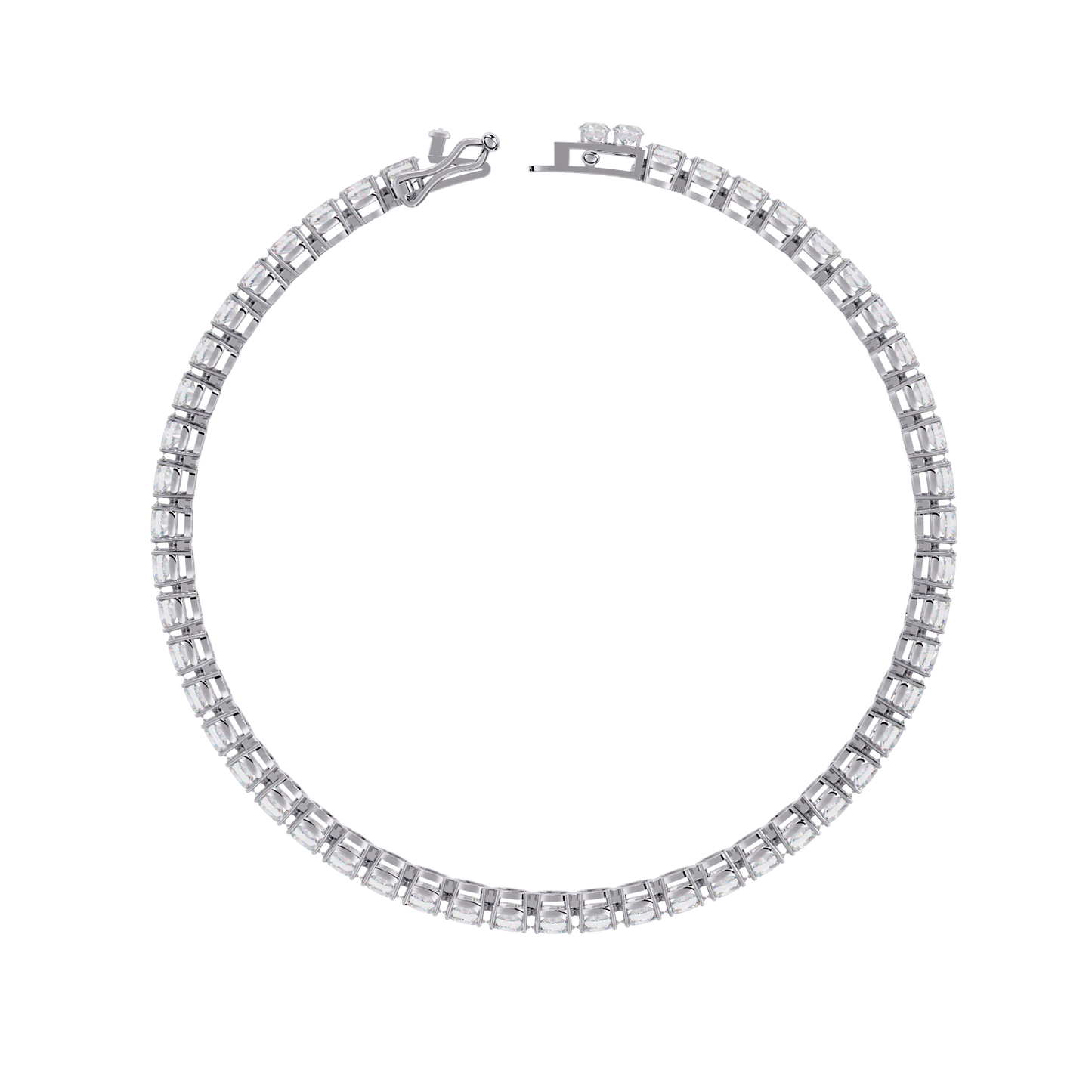 5 ct to 20 ct Slim Cushion Diamond Tennis Bracelet in 10k Gold