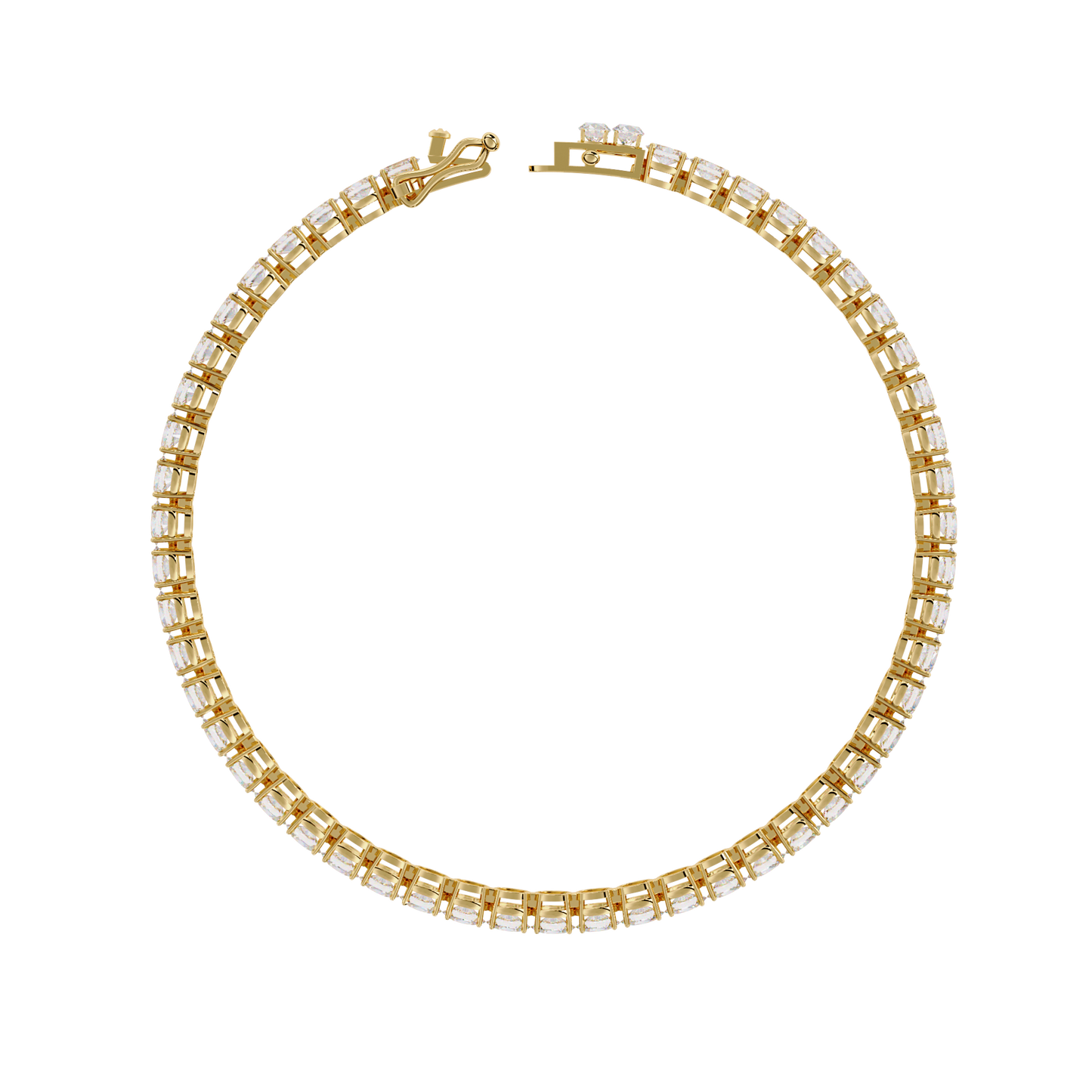5 ct to 20 ct Slim Cushion Diamond Tennis Bracelet in 10k Gold