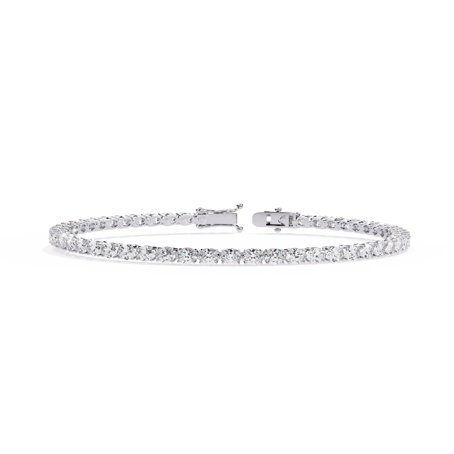 5 ct to 20 ct Slim Cushion Diamond Tennis Bracelet in 10k Gold