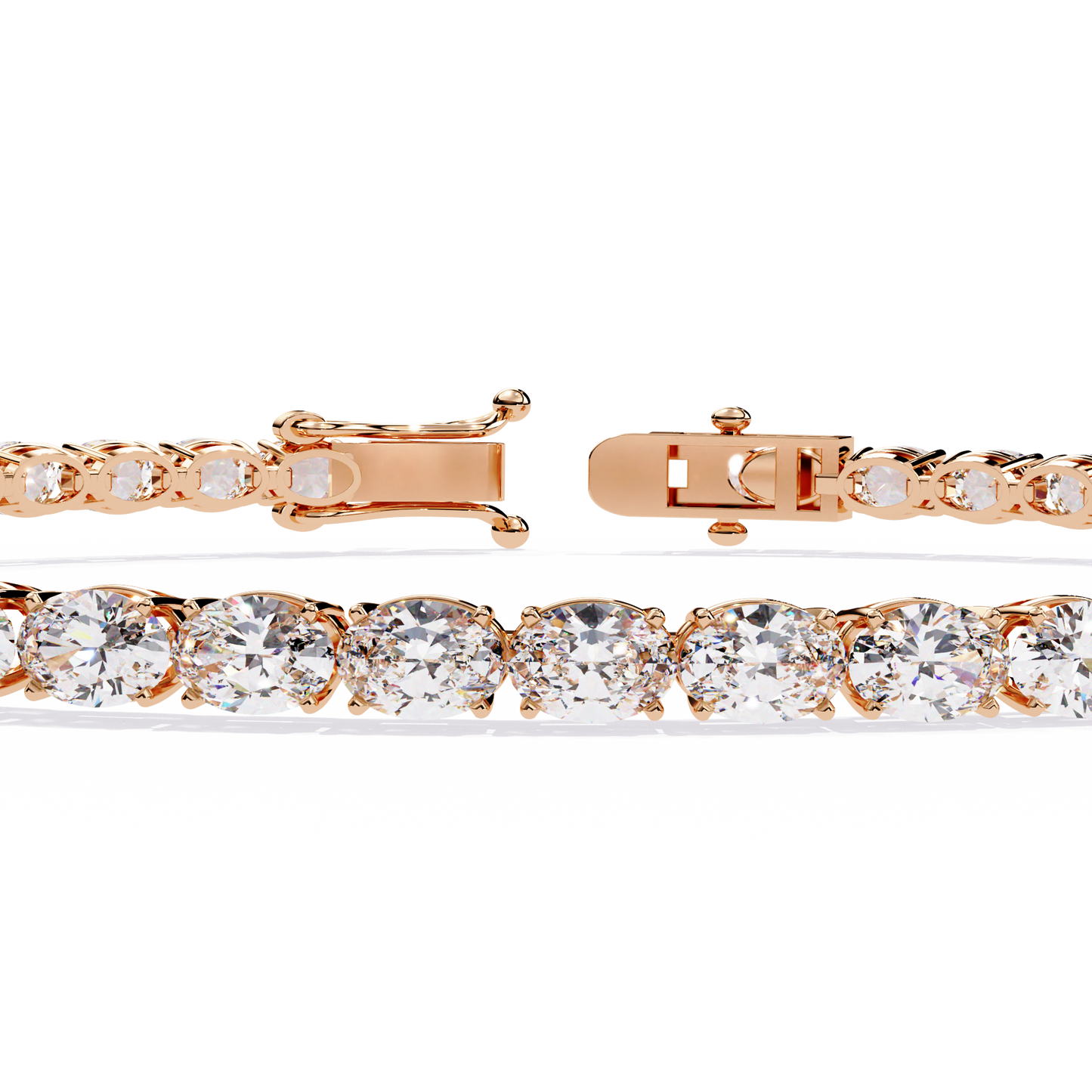 5 ct to 20 ct Slim Cushion Diamond Tennis Bracelet in 10k Gold