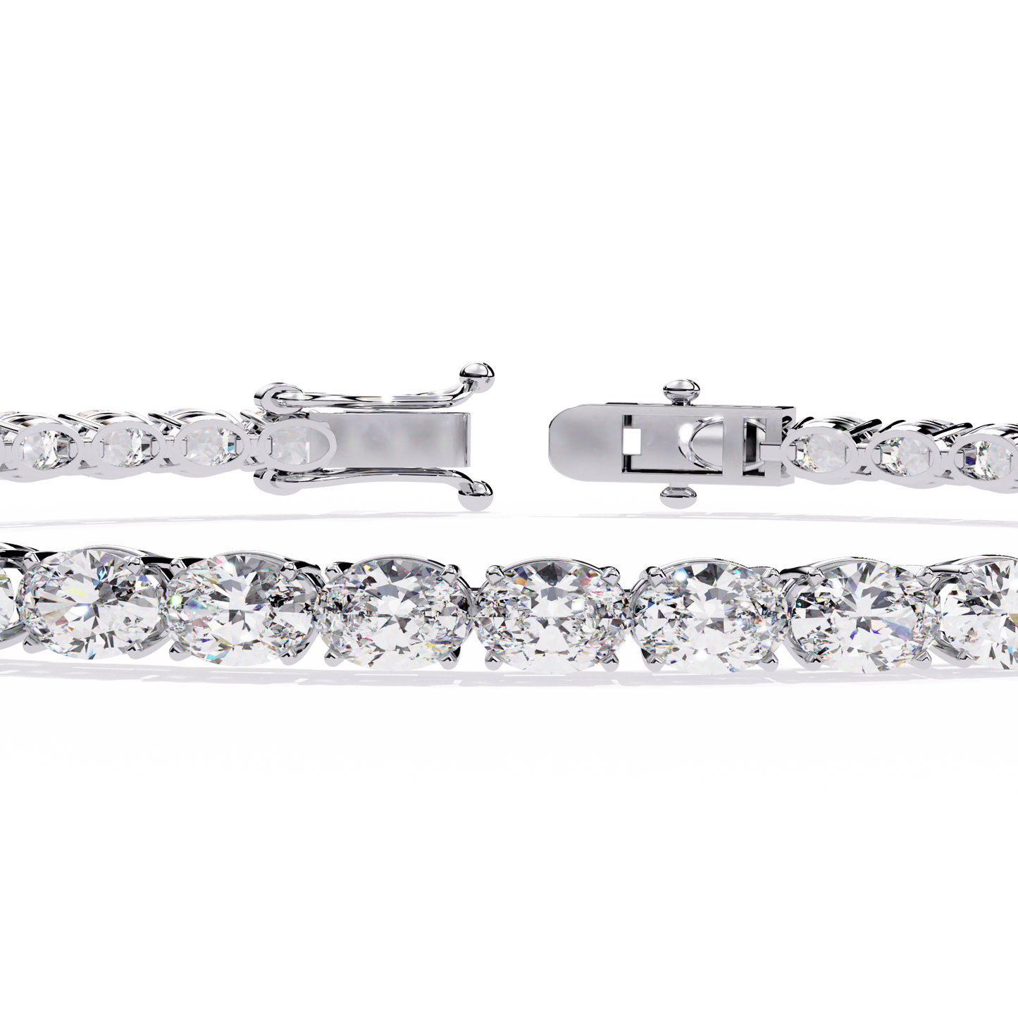 5 ct to 20 ct Slim Cushion Diamond Tennis Bracelet in 10k Gold