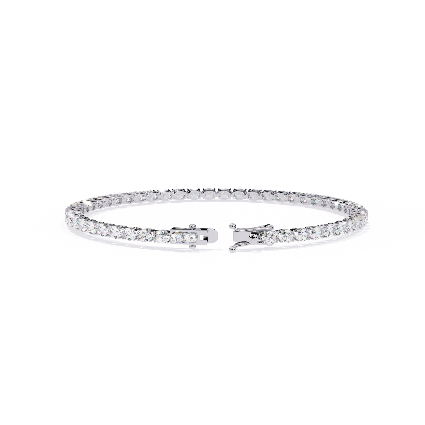 5 ct to 20 ct Slim Cushion Diamond Tennis Bracelet in 10k Gold