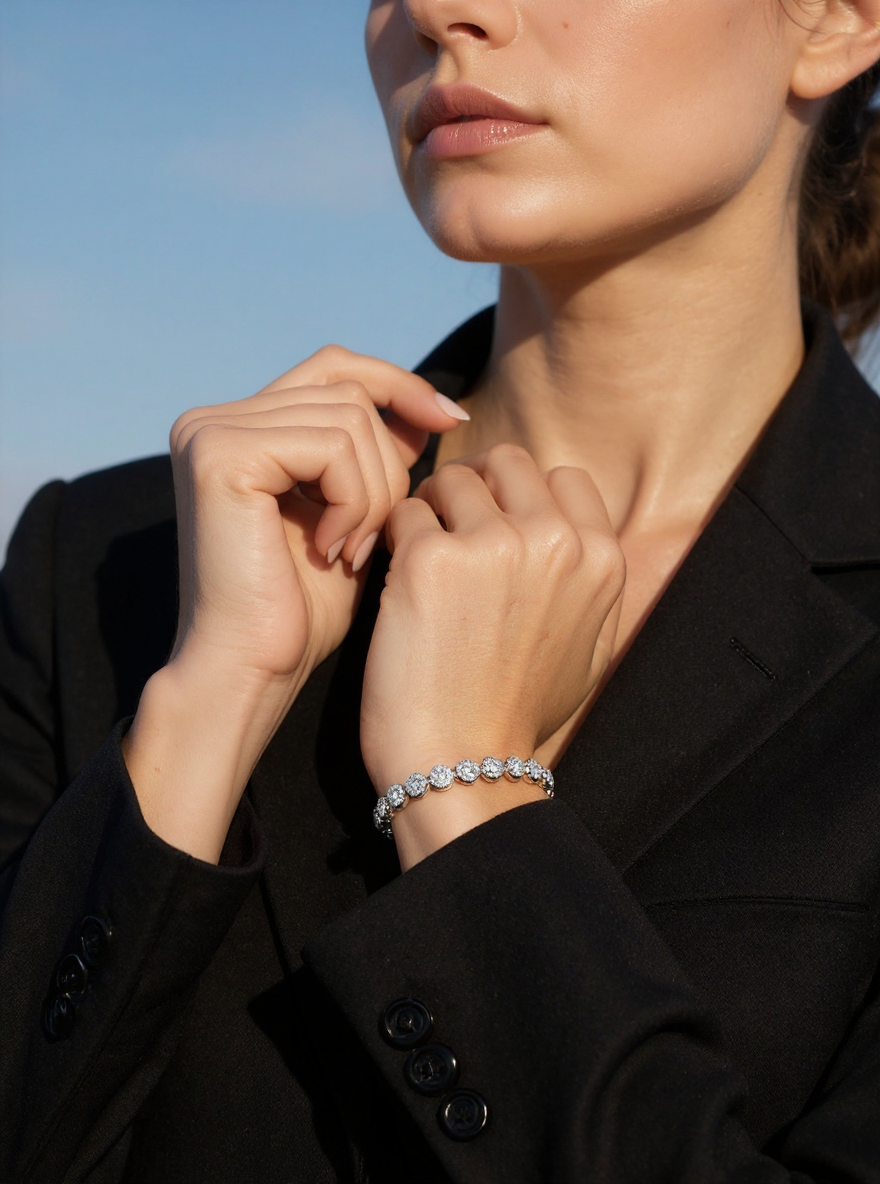 5 ct to 20 ct Petalia Bloom Tennis Bracelet in 10k Gold