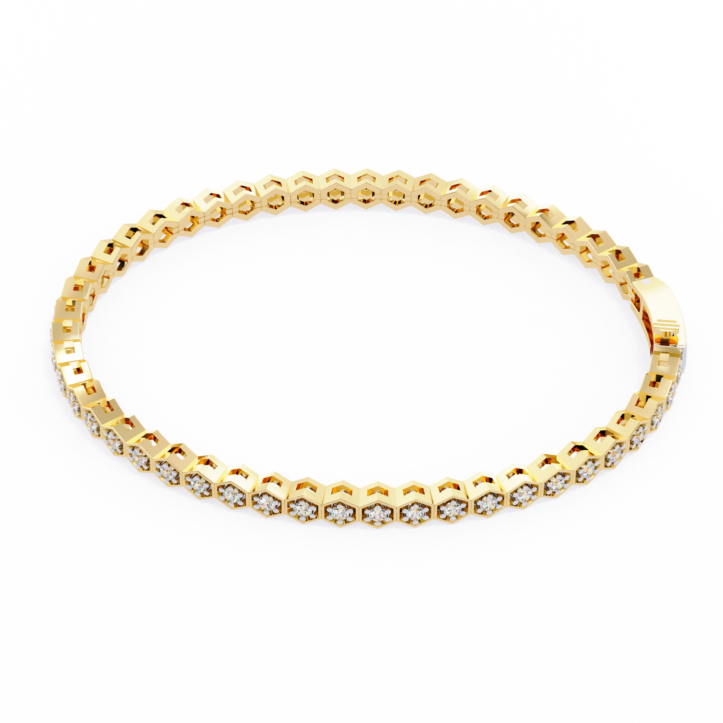 5 ct to 20 ct Diamond honeycomb Tennis Bracelet in 10k Gold