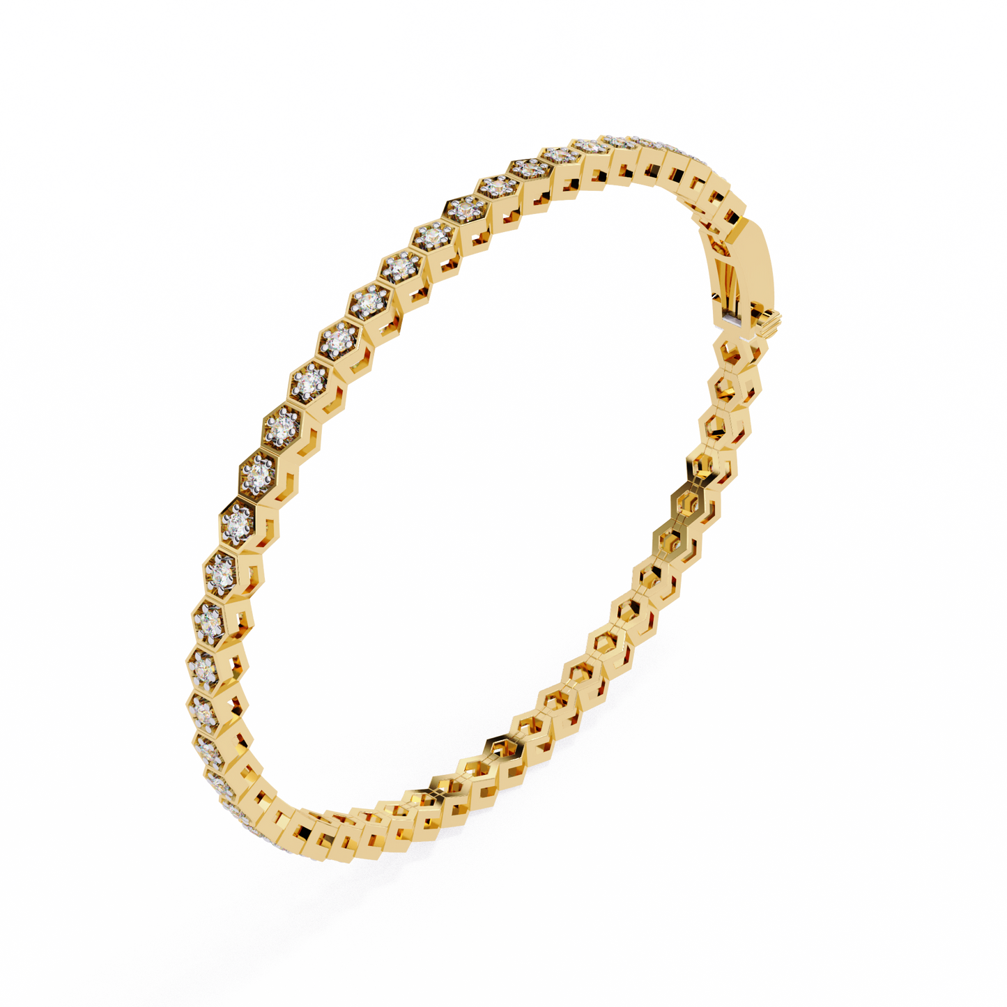 5 ct to 20 ct Diamond honeycomb Tennis Bracelet in 10k Gold