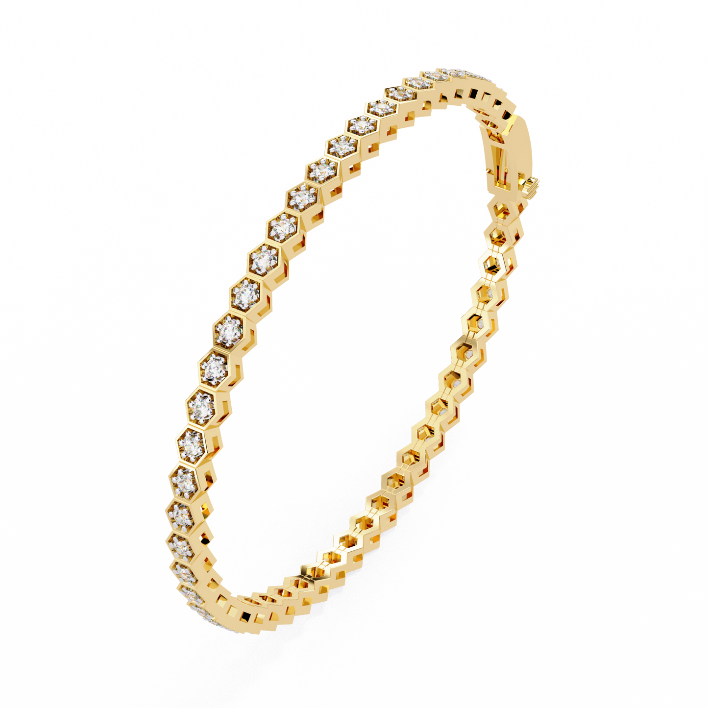 5 ct to 20 ct Diamond honeycomb Tennis Bracelet in 10k Gold