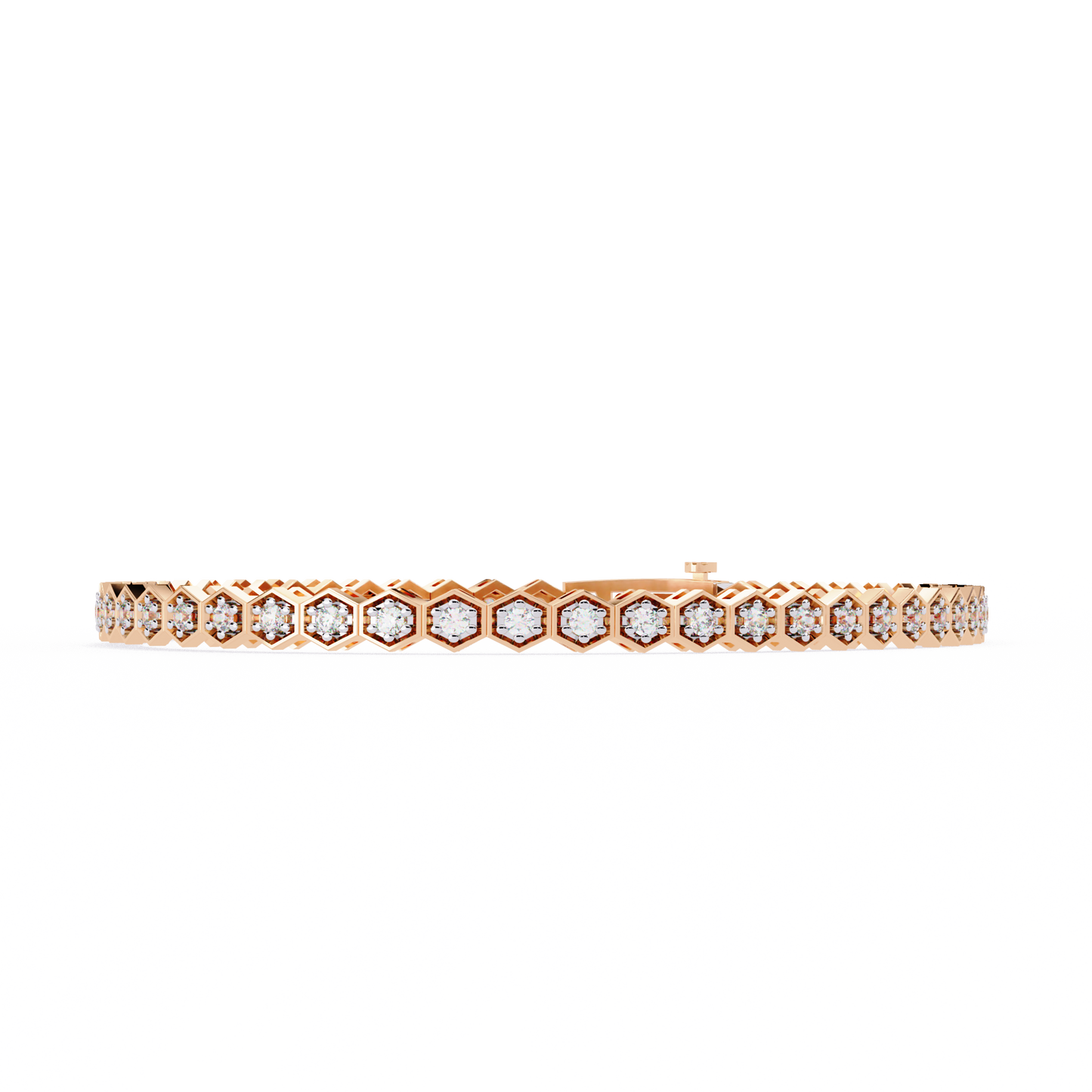 5 ct to 20 ct Diamond honeycomb Tennis Bracelet in 10k Gold