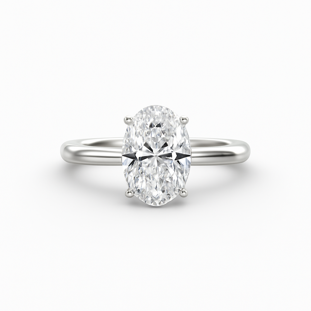 2 ct to 8 ct Solitaire Plus Oval Diamond Engagement Ring Mounting