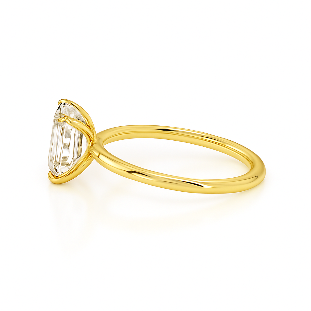 2 ct to 8 ct Diavont Emerald-Cut Diamond Solitaire Engagement Ring Mounting
