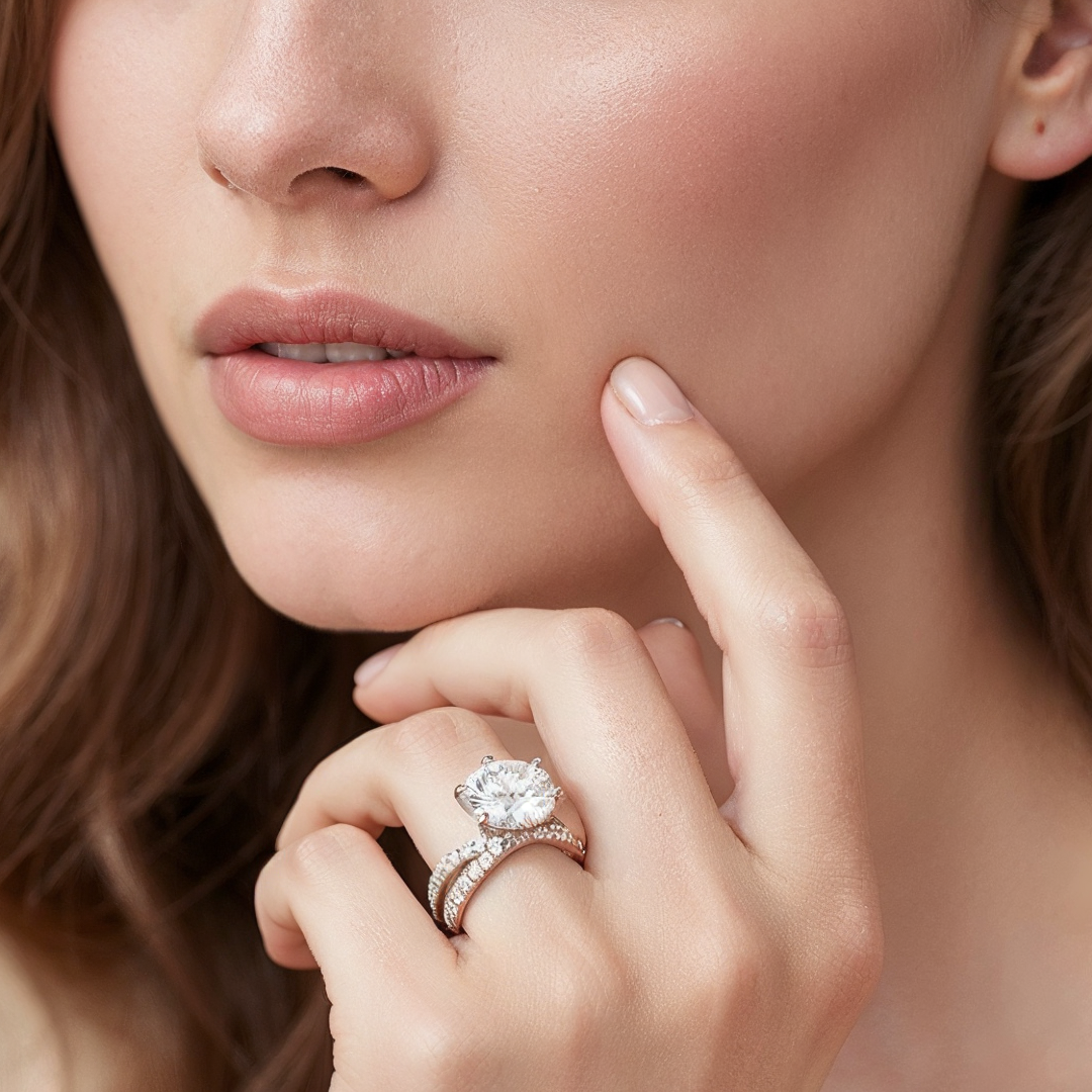 8.4 Carat, E Colour, VVS2 Clarity, Excellent Cut, Twisted Halo Ring in 18k Gold with IGI Certificate