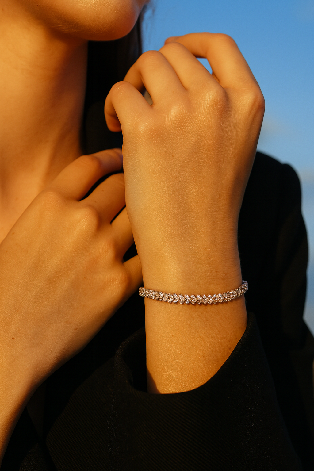5 ct to 20 ct Diamond V-Link Tennis Bracelet in 10k Gold