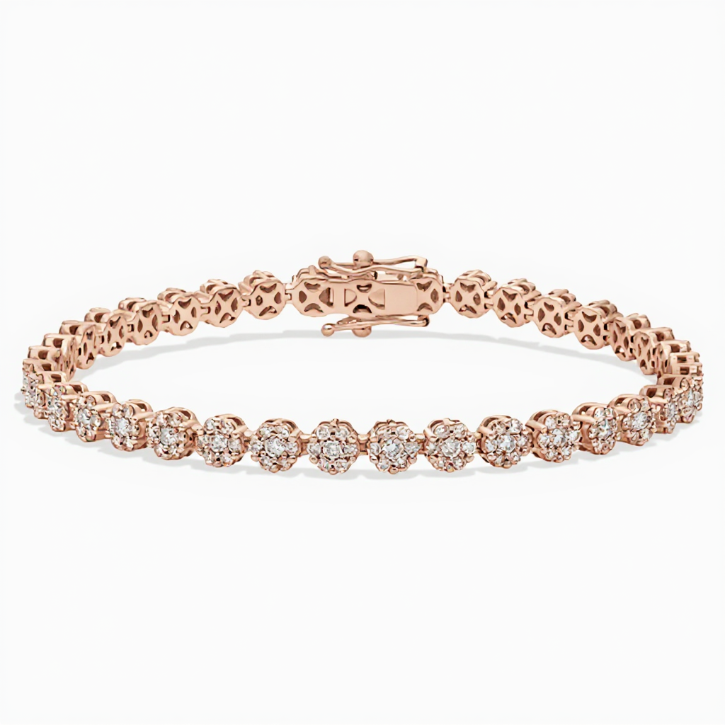 5 ct to 20 ct Petalia Bloom Tennis Bracelet in 10k Gold