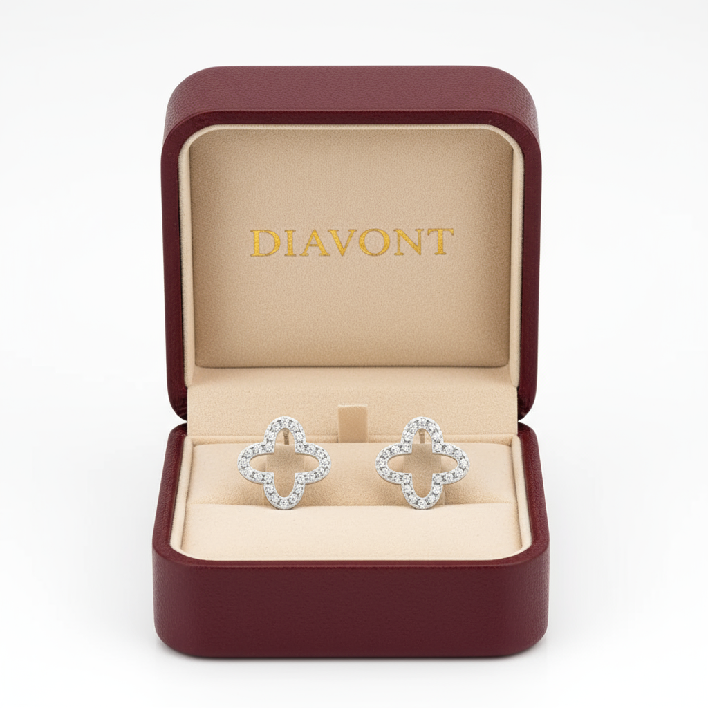 2 Carat Floral Stud Earrings