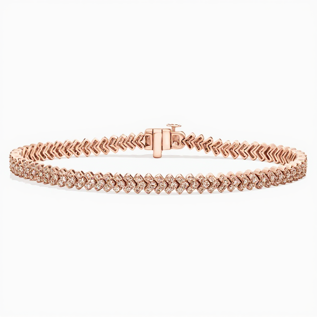 5 ct to 20 ct Diamond V-Link Tennis Bracelet in 10k Gold