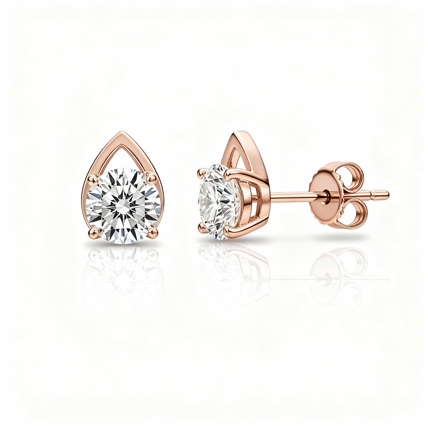 2 Carat Round Diamond Solitaire Stud Earrings