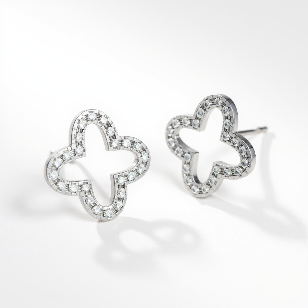 2 Carat Floral Stud Earrings