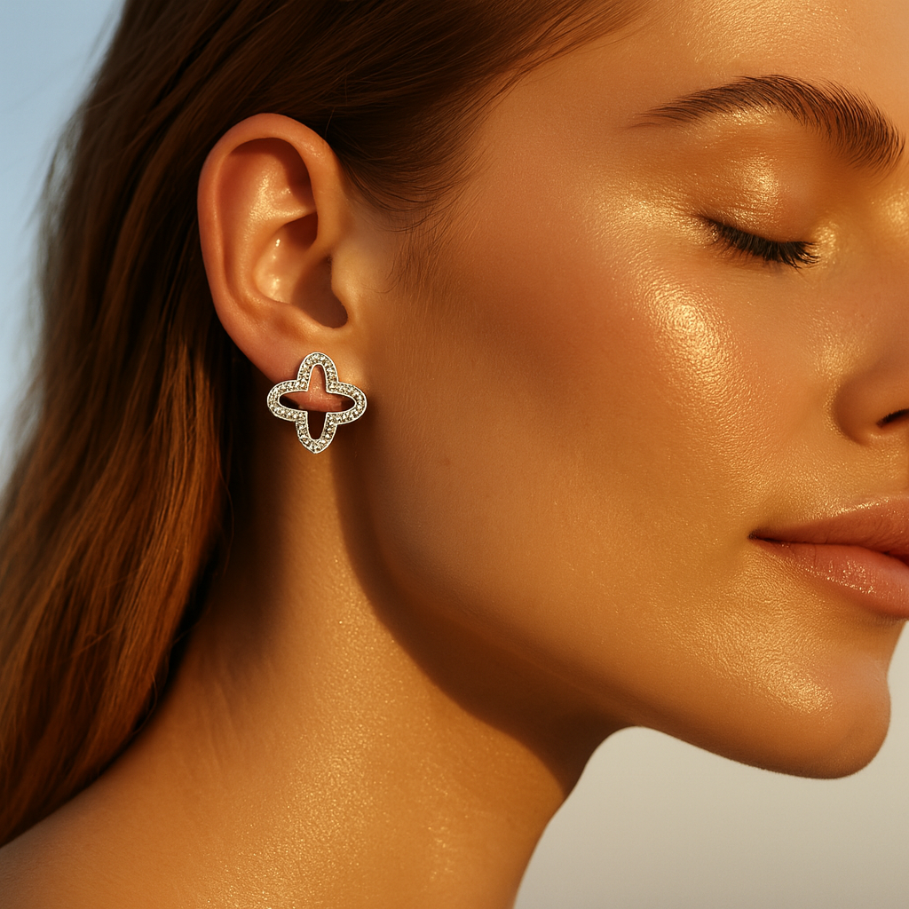 2 Carat Floral Stud Earrings