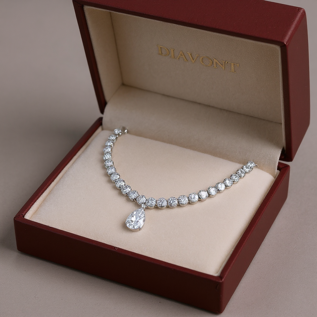 20 ct Diamond Tennis Pear Necklace