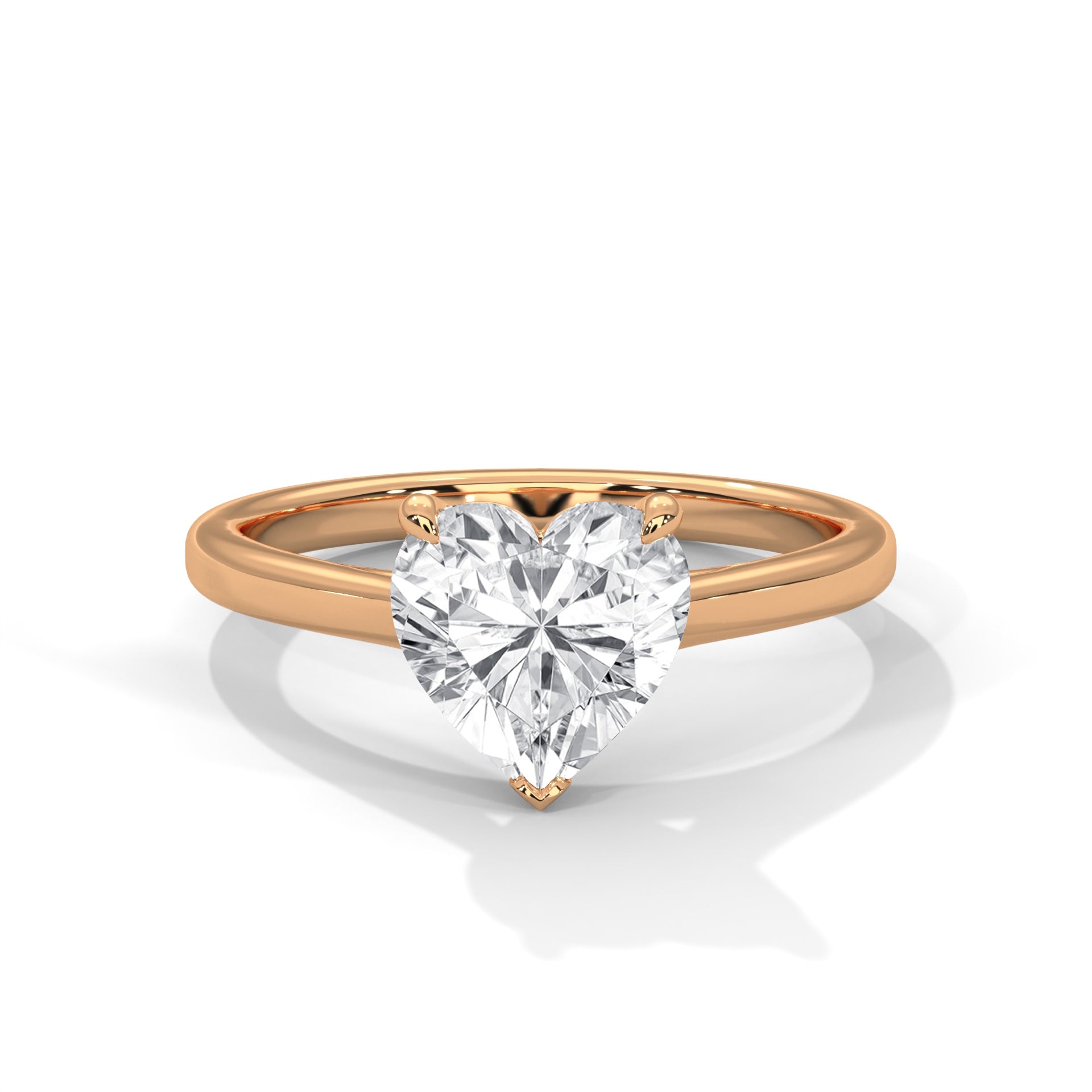 Heart Solitaire Ring