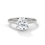 Round cut six prongs Solitaire Ring