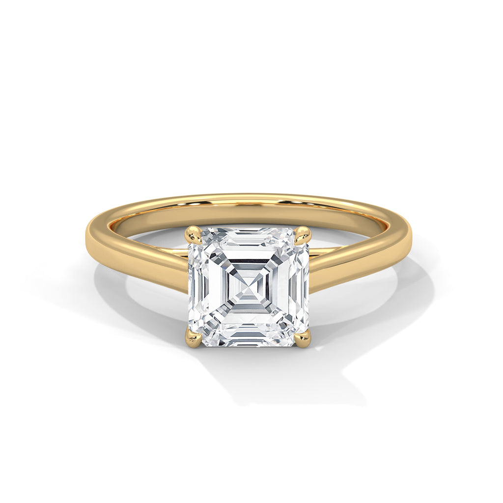 Asscher cut Solitaire Ring