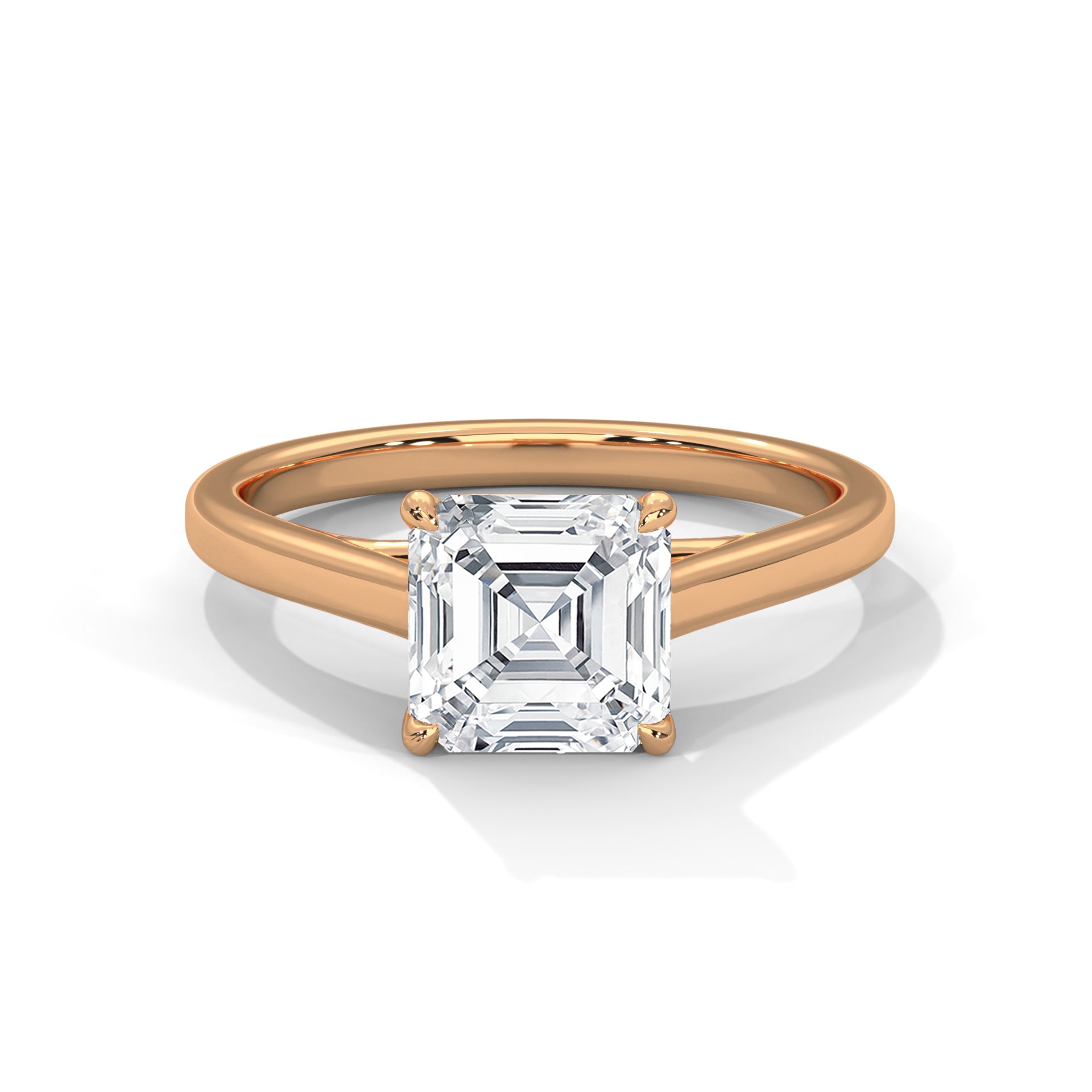 Asscher cut Solitaire Ring