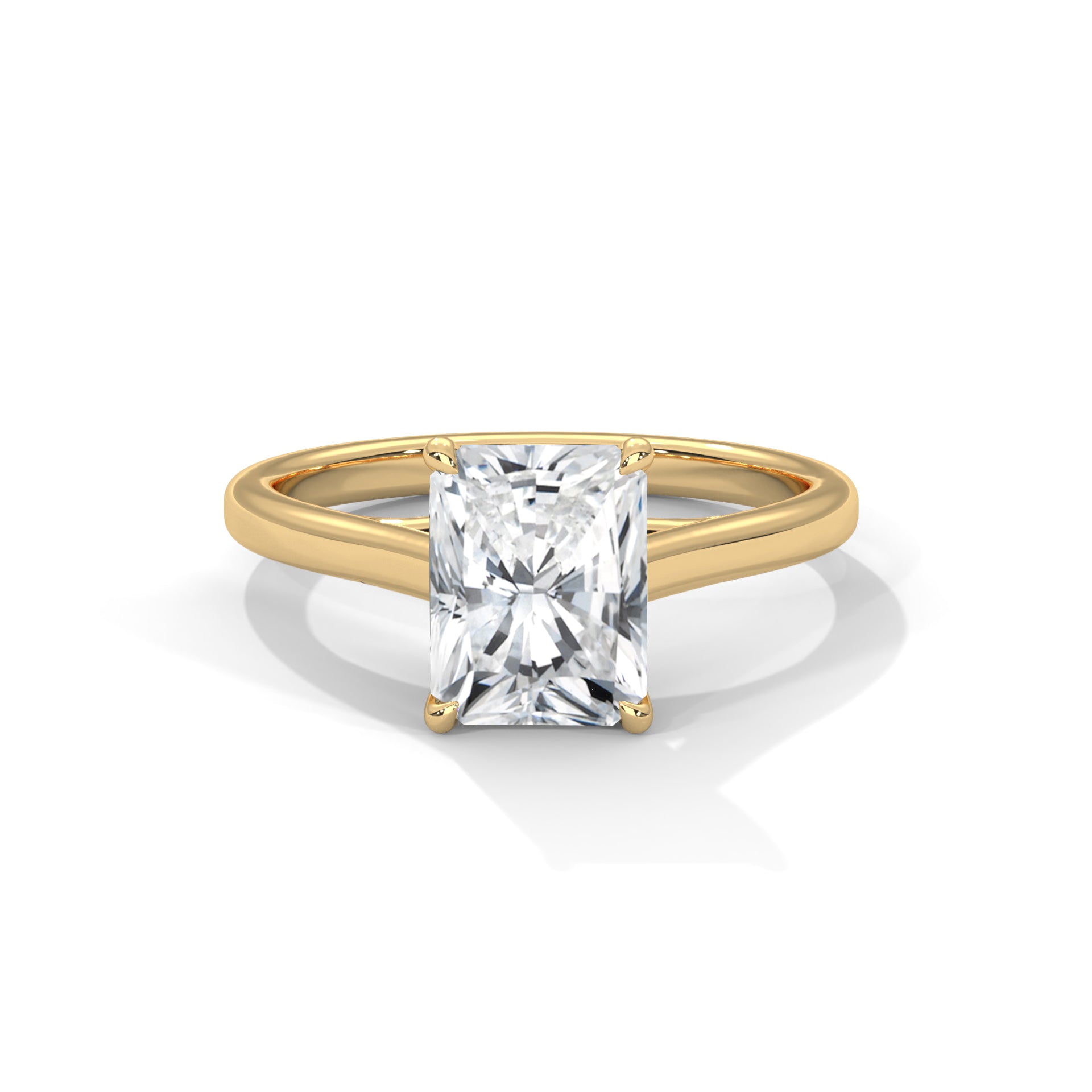 Emerald cut Solitaire Ring