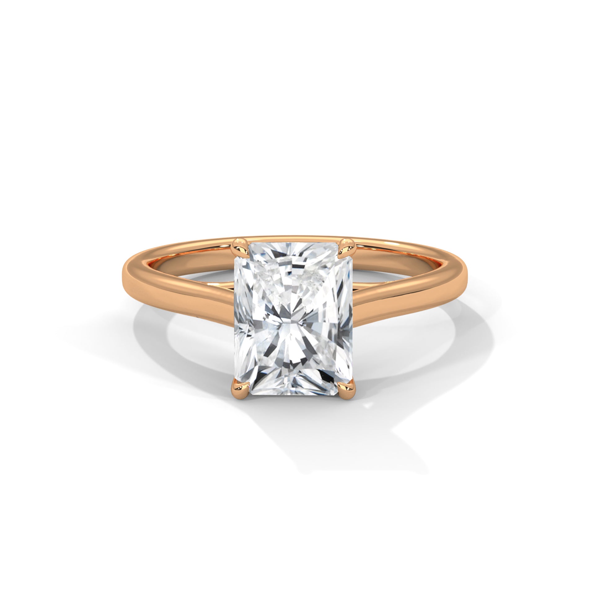 Emerald cut Solitaire Ring