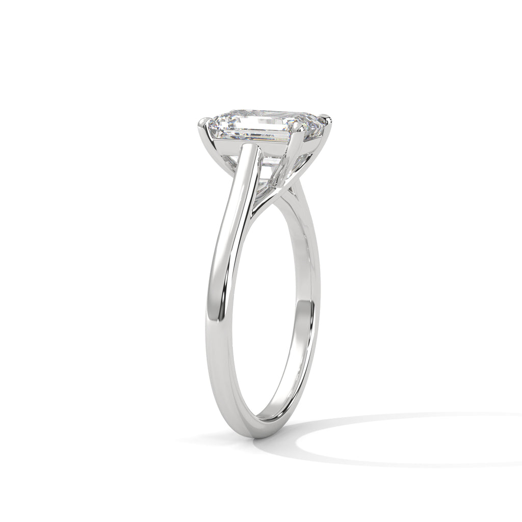 Emerald cut Solitaire Ring