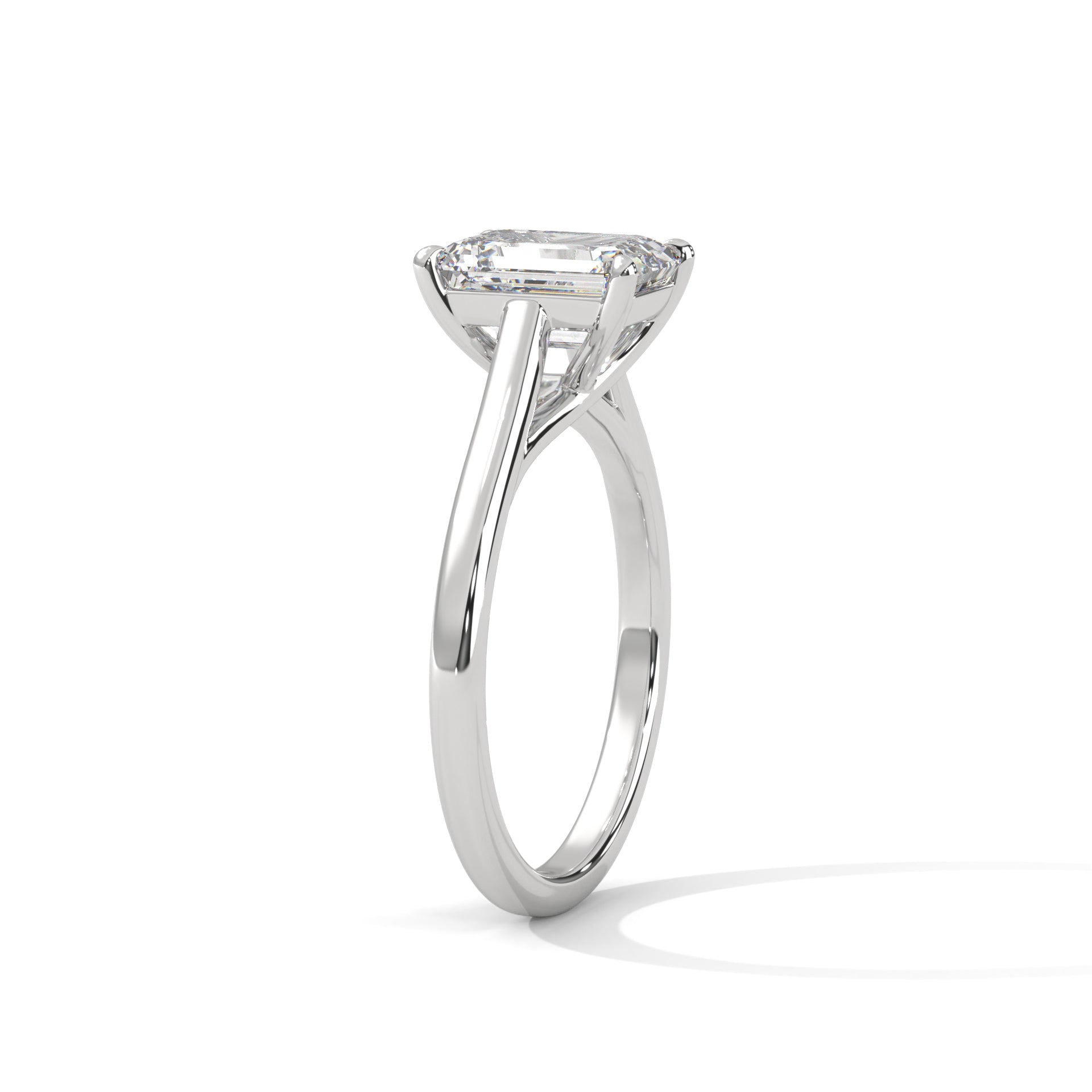 Emerald cut Solitaire Ring