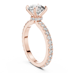 2 Carat to 8 Carat Diavont Round Diamond Ring with sidestones