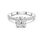 2 Carat to 8 Carat Diavont Round Diamond Ring with sidestones