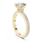 2 Carat to 8 Carat Diavont Round Diamond Ring with sidestones