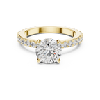 2 Carat to 8 Carat Diavont Round Diamond Ring with sidestones