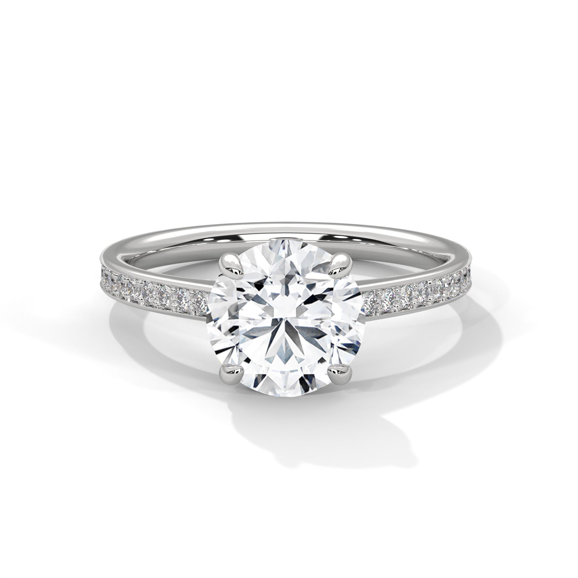 Classic Round Sidestone Ring