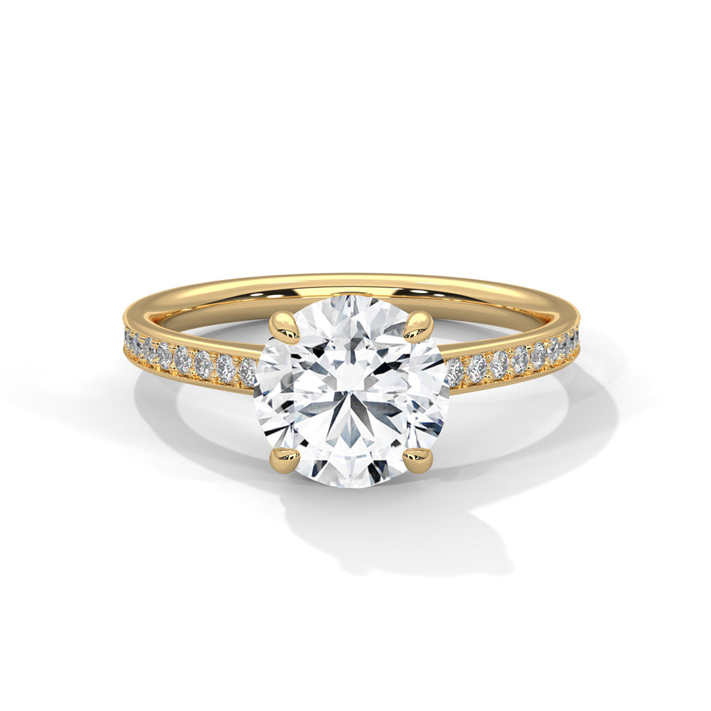 Classic Round Sidestone Ring